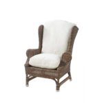 Outdoor Rustic Rattan Nicolas Wing Chair