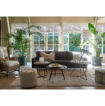 Bowery Footstool, linen, flax