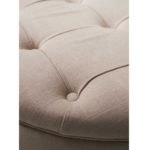 Park Avenue footstool round, D71cm, linen, flax