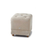 The Club Footstool, linen, flax