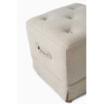 The Club Footstool, linen, flax
