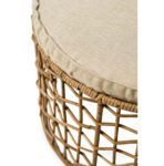 Rustic Rattan Formentera Pouf, D60cm