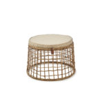 Rustic Rattan Formentera Pouf, D60cm