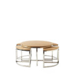 Monaco Round Coffee Table, D70cm Set of 5