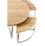 Monaco Round Coffee Table, D70cm Set of 5