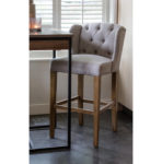 Keith II Lowback Barstool, linen, flax