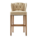 Keith II Lowback Barstool, linen, flax