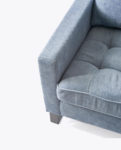 West Houston Armchair, velvet, light blue