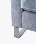 West Houston Armchair, velvet, light blue