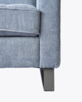 West Houston Armchair, velvet, light blue