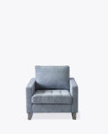 West Houston Armchair, velvet, light blue
