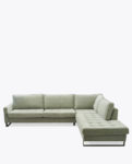 West Houston Corner Sofa Chaise Longue Right, velvet, mint