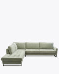 West Houston Corner Sofa Chaise Longue Left, velvet, mint