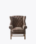 Franklin Park Wing Chair, velvet, dolphin