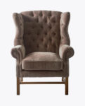 Franklin Park Wing Chair, velvet, dolphin