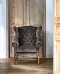 Franklin Park Wing Chair, velvet, dolphin