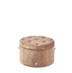 Park Avenue Footstool, D71cm, velvet, dolphin