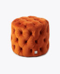 Opera Footstool, velvet, pumpkin
