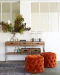 Opera Footstool, velvet, pumpkin
