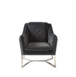 Walker Park Armchair, velvet, midnight grey