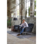 Walker Park Armchair, velvet, midnight grey