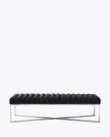 Thompson Bench, velvet, midnight grey