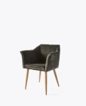 Megan Dining Armchair, velvet, slate grey