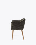 Megan Dining Armchair, velvet, slate grey