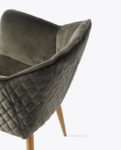 Megan Dining Armchair, velvet, slate grey