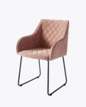 Frisco Drive Dining Armchair, velvet, pink